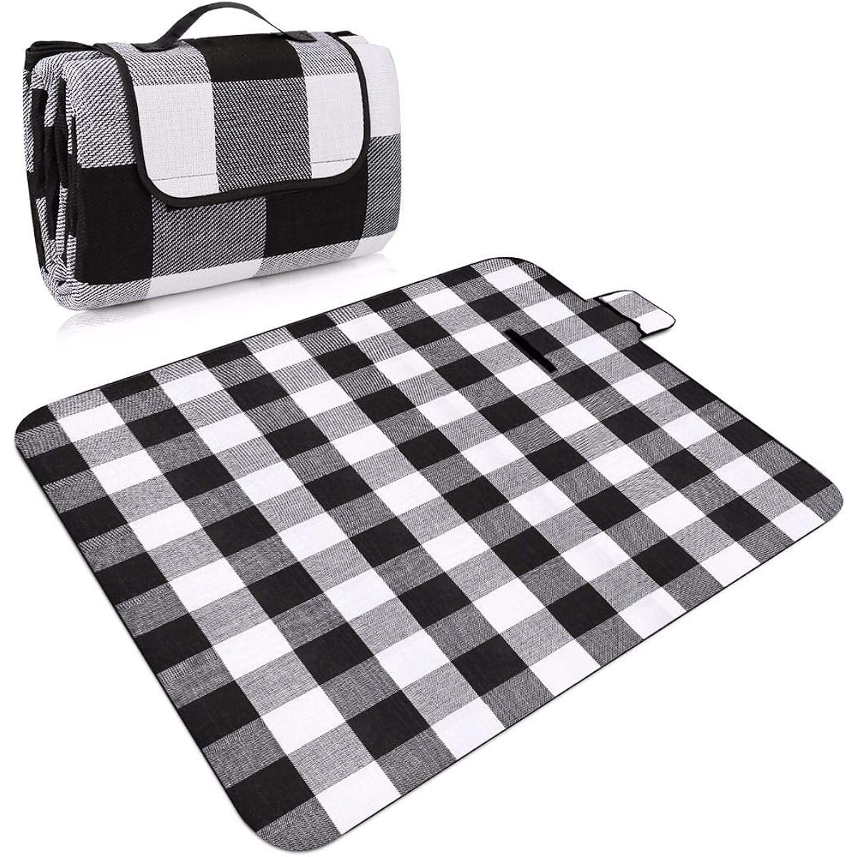 Leisure sheet, thick, 200 x 200, large size, children's, compact, insulated, waterproof, picnic sheet, foldable, leisure mat for 4 to 6 people, blanket, cherry blossom viewing sheet, sports day, lightweight, checkered pattern, washable, easy to carry