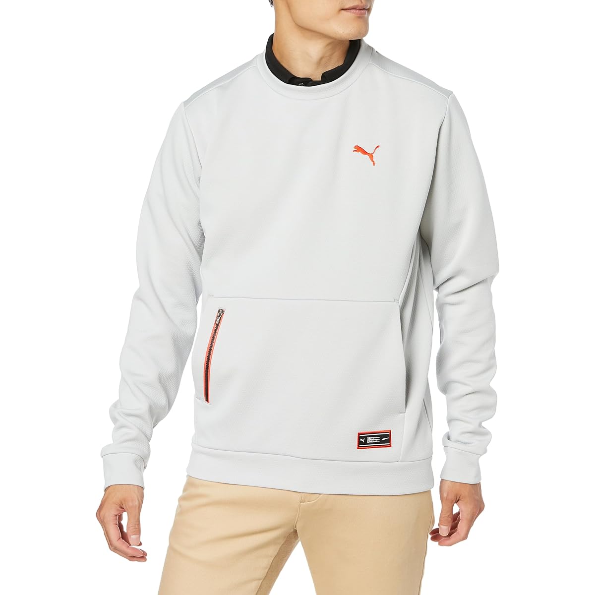 [PUMA] Men's Outerwear Golf Stretch Slogan Logo Crew Sweat Pullover