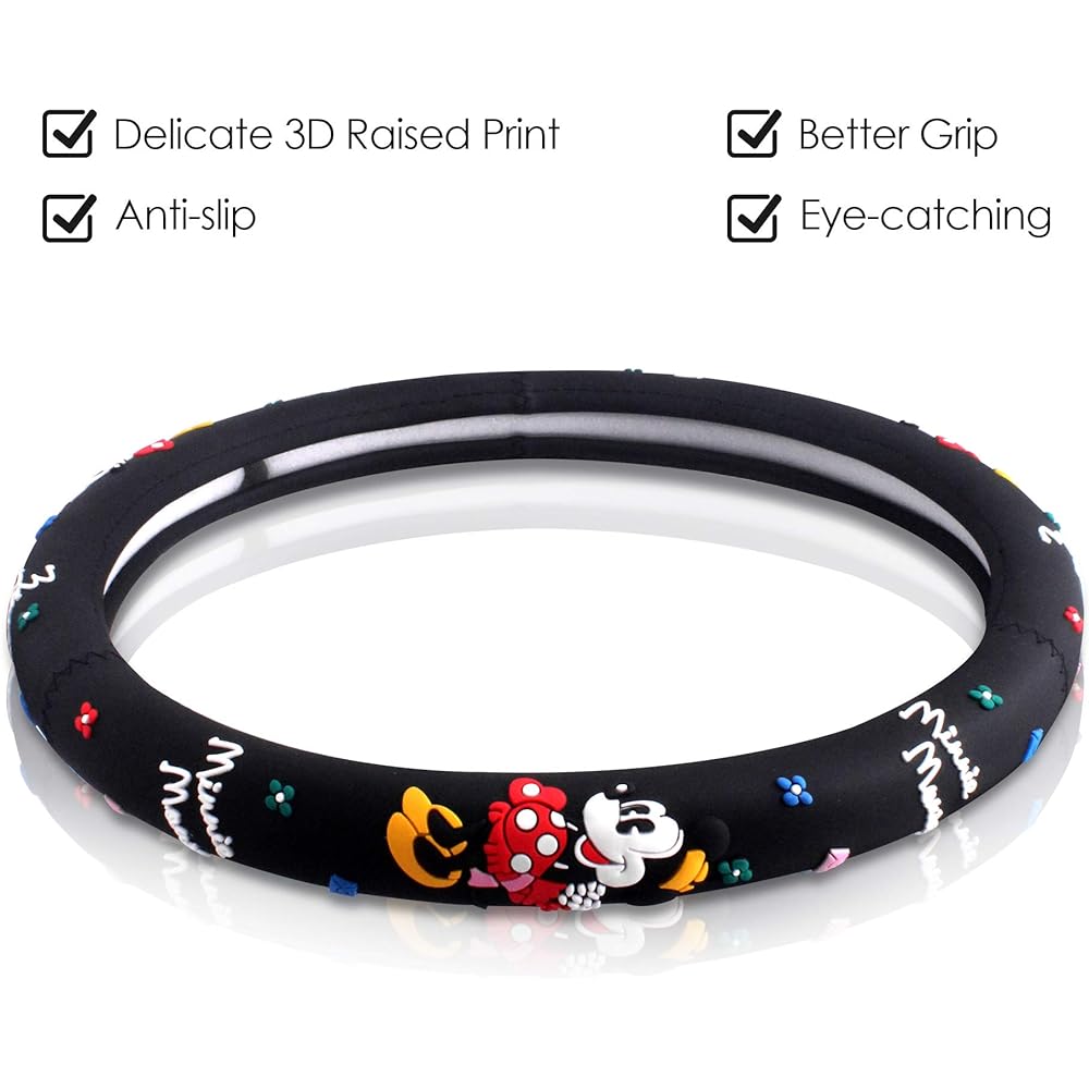 (Finex) FINEX Silicon Handle Cover Hello Kitty Minnie Mouse Superhero Black or Red Universal Fit Black 43207-6436