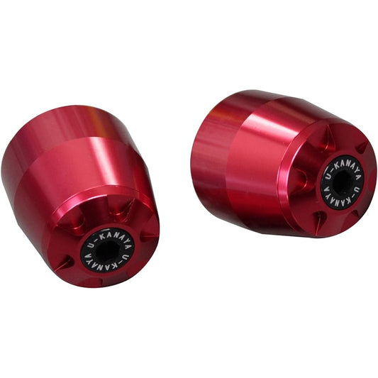 U-KANAYA Aluminum Bar End Body: Red x End Cap: Red Honda CBR250R CBR250RR CBR400R CB400SF CBR600RR CBR1000RR CB1300SF