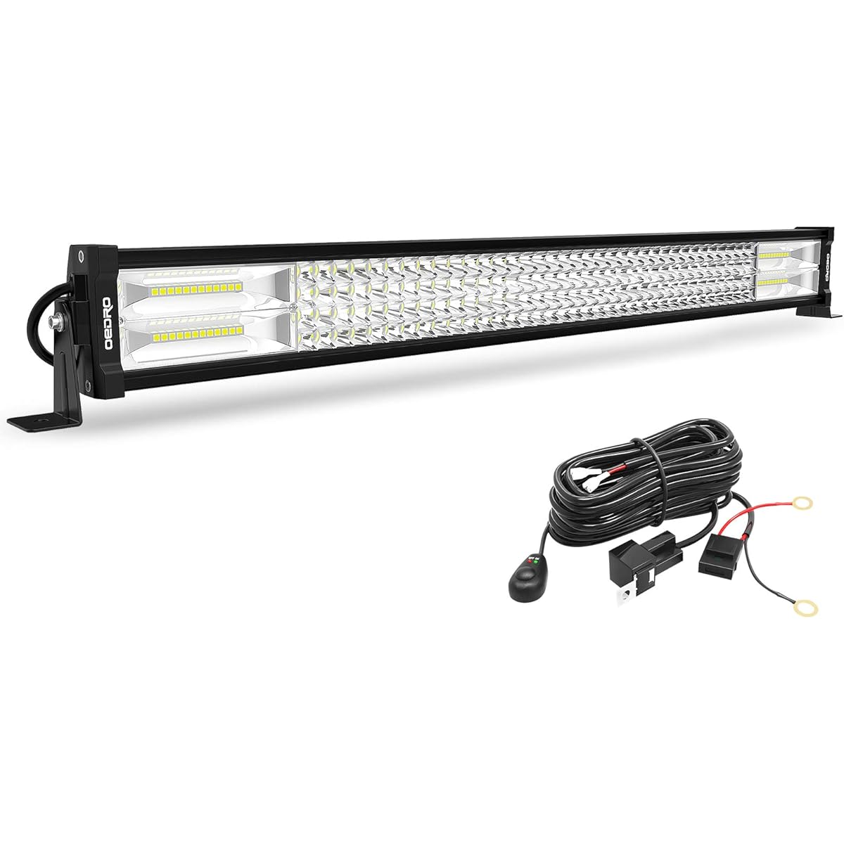 OEDRO LED light bar 30 inch 768W 53760LM straight 4 -row spot flood combo LED worklight+wire harness off -road driving fog lamp pickup track jeep SUV 4WD 4X4 ATV UTE boat track tractor (12/24V)