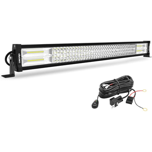 OEDRO LED light bar 30 inch 768W 53760LM straight 4 -row spot flood combo LED worklight+wire harness off -road driving fog lamp pickup track jeep SUV 4WD 4X4 ATV UTE boat track tractor (12/24V)