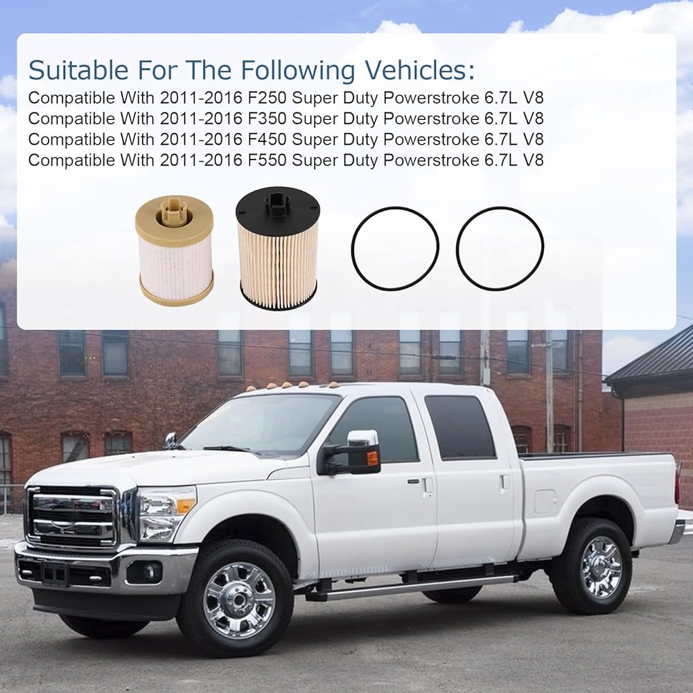 DICMIC Fuel Filter 2008-2010 Ford F250 F350 F450 F550 Super Duty 6.4L Diesel Engine replacement # FD-4617 3C346731AA 3C346731AB