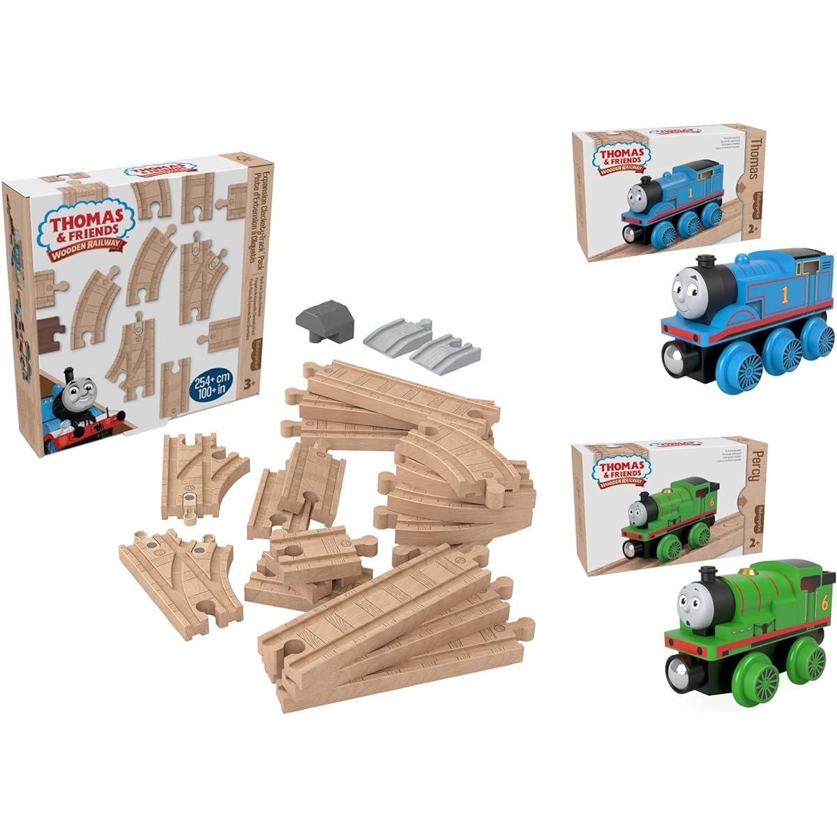 Thomas the Tank Engine Wooden Rail Series (Thomas) First Wooden Rail Set (Thomas and Percy) HBJ85, HBJ86, HDX06