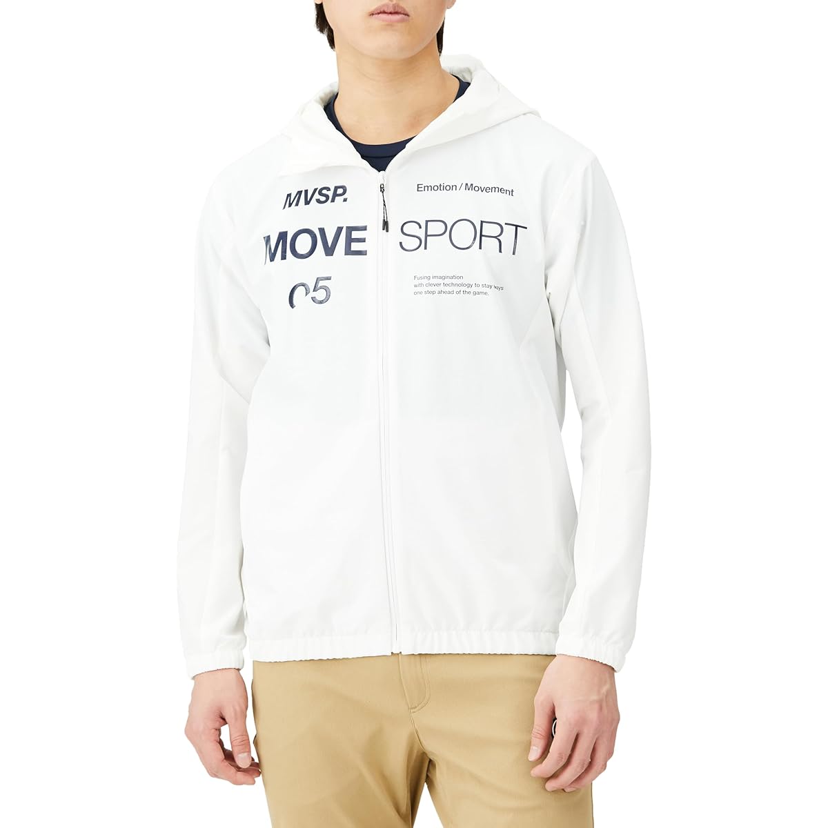 [Move Sports] Cross Descente AIRY TRANSFER TOUGH/Tough Spunlike Authentic Logo Full Zip Hoodie with Hood, Long Sleeves, 4-Way Stretch, Water Repellent, Noiseless, Rain, Shape Stable, Pill Resistant, Fade Resistant, Men's