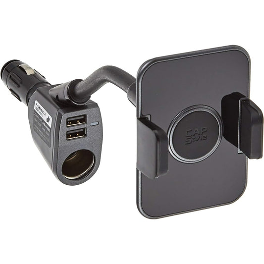 CAPStyle One Push Hold Smartphone Holder (Large) + 2 USB & DC Socket Direct Flexible Type CH-10