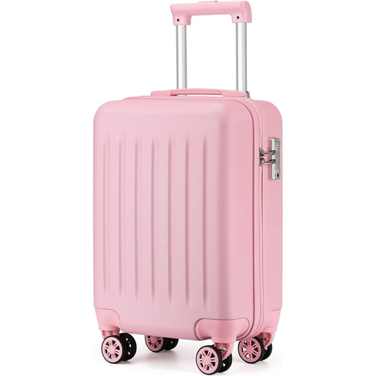 [Sea choice] Suitcase Carry Case SS Size Carry-on LCC Compatible Carry Bag Large Capacity Shockproof Ultra Lightweight Quiet 360 Degree Rotation Double Casters Equipped with TSA Lock YKK Zipper Type Travel Business Business Trip 2-3 Nights 35L (Pink)