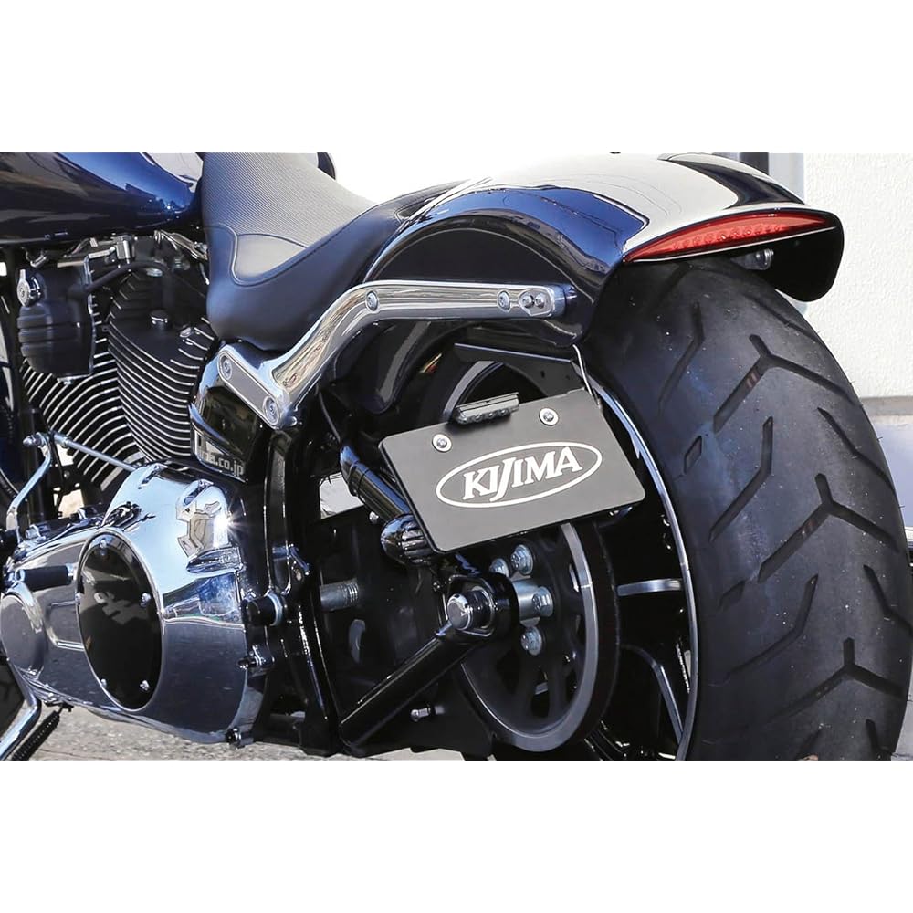 Kijima Motorcycle Bike Parts License Plate Side Mount Kit Hanger Type FXSB Black HD-01445