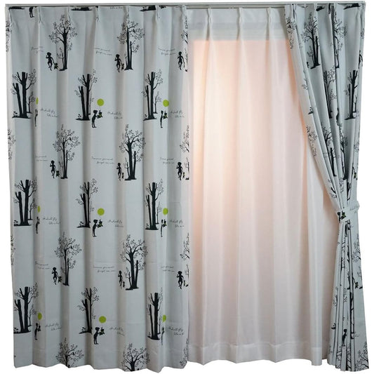 Suminoe Disney Blackout Curtain Shiny Park 100 x 135cm White 1 Piece M1036