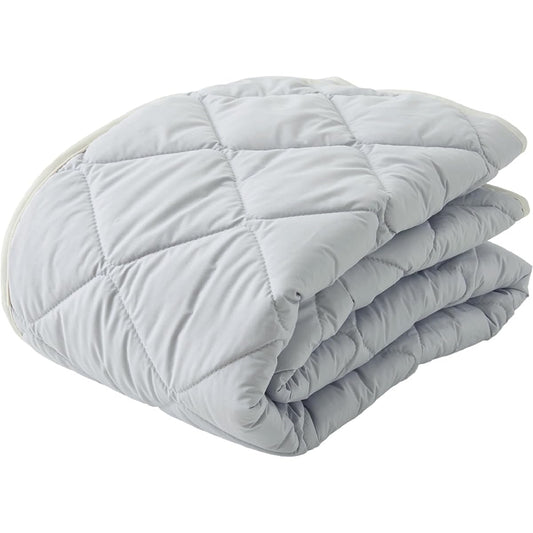 AQUA Bed Pad Made in France 100% Wool Bed Pad Single Light Gray 100% Cotton Fabric Made in Japan 181001Y1