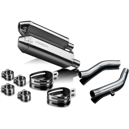 DELKEVIC Slip-on Stainless Steel Tri-Oval Muffler KAWASAKI Z1000 2003-2006 320mm KIT1114