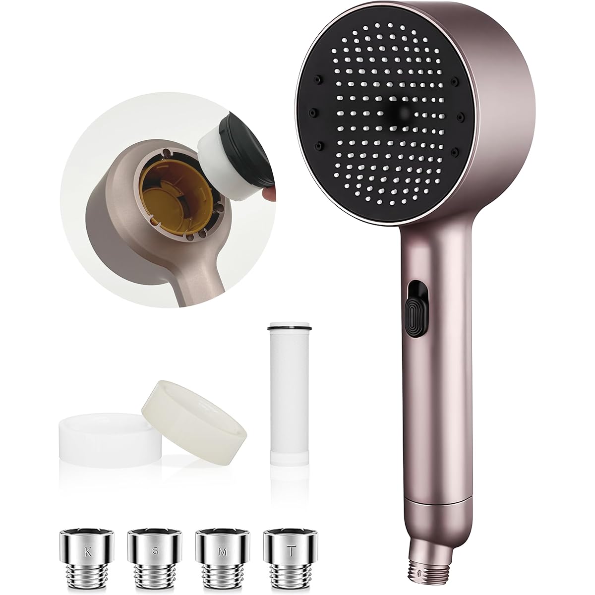 Minidiva Shower Head, Chlorine Removal, Micro Nano Bubble, 80% Water Saving, Skin Care (Aroma Type), Water Purification Shower Head, High Water Pressure, Showerhead, Aroma Mist, Remove Pore Stains,