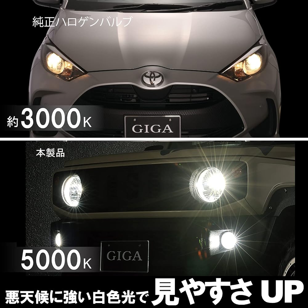 Carmate GIGA Car LED Headlight S7 Series 5000K [Vehicle Inspection Compatible/] Natural White Light H8 H9 H11 H16 BW557