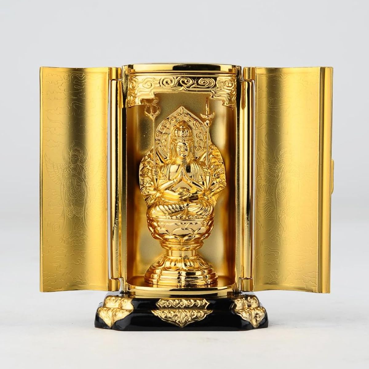 Buddha statue Senju Kannon Bodhisattva with Zushi (gold plated/24k gold) Buddhist sculptor: Keiaki Watanabe Prototype_ (born in the Year of the Rat) Twelve Zodiac Guardian Zodiac Zodiac Takaoka Copperware (Senjukan Nonbosatsu)