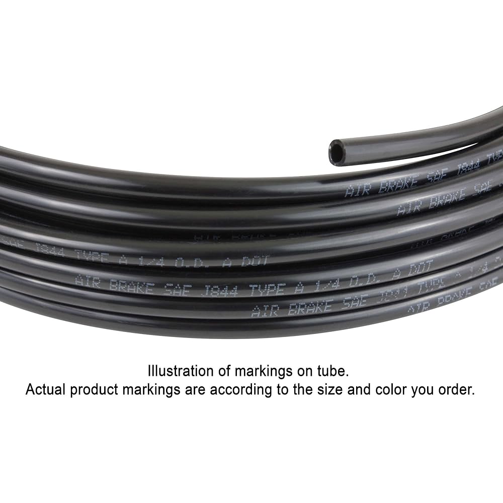 MyteE Products 1/4 inch OD SAE J844 Nylon Air Brake Tube DOT approval Black-1/4 "x 50 'MP-ABT-1924-01-T