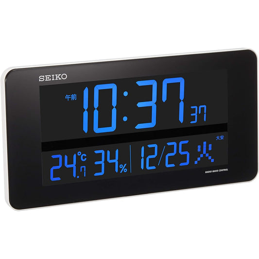 Seiko Clock Seiko Clock Wall Clock Table Clock Radio Wave Digital AC Color LCD Series C3 White DL208W SEIKO