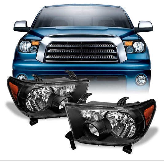 Toyota Tandola OE replacement Black headlight driver/passenger seat headlamp.