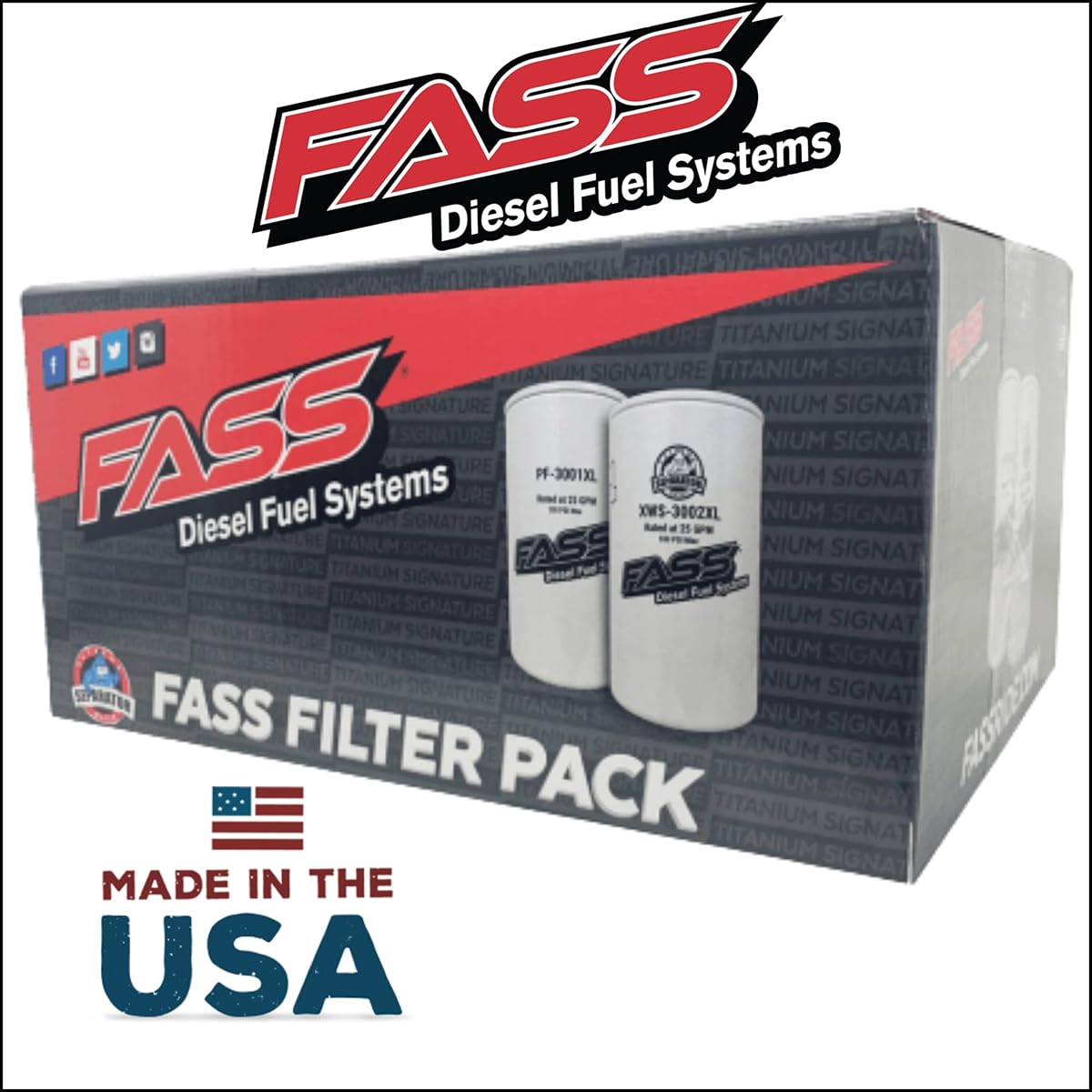 FASS FUEL SYSTEMS Filter Pack XL | PF3001 XL (1) & XWS3002 (1)