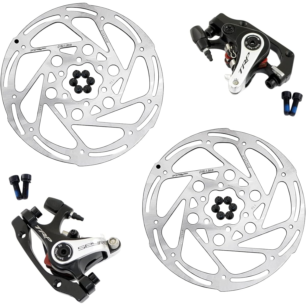 TRP SPYRE Road Alloy Mechancial Disc Brake Set 160mm Rotor, Front and Rear, MH1710