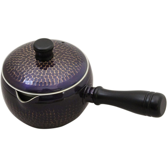 Shinko Metal Shinkodo Made in Japan Pure Copper Purple Finish Hammered Teapot (Yokote) <With Strainer> Gift Wrapping Specifications