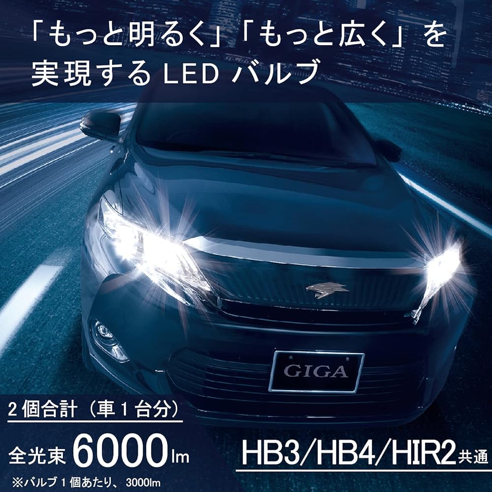 Carmate Car LED Headlight Fog Lamp GIGA S6000 Series HB3/HB4/HIR2 Compatible with Toyota C-HR 6500K 6000lm Vehicle Inspection Compatible BW532