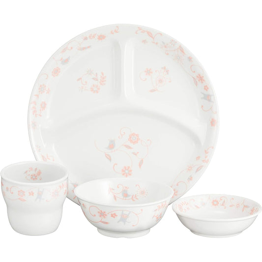 OGISO Sarasa Pink Reinforced Porcelain Tableware Set of 4 (Dishwasher/Microwave Safe) Sarasa Pink M
