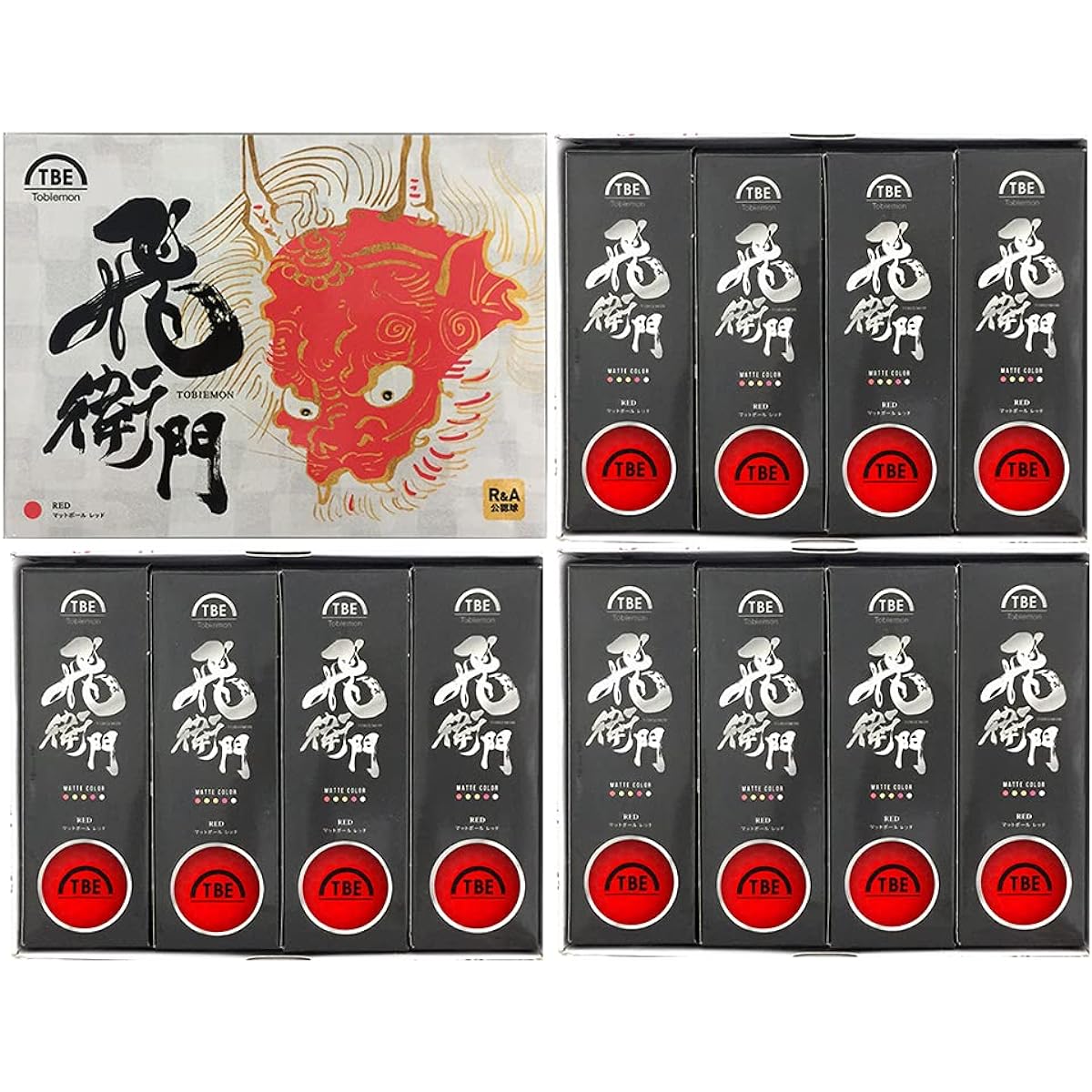 Golf ball TOBIEMON matte color R&A official ball T-2BMR red Hiemon 3 dozen (36 balls) set!