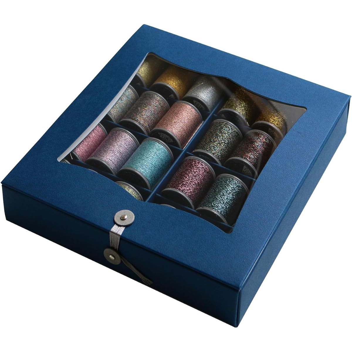 FUJIX Sparkle Lame Paper Box Set, 3 Pieces, 150m, 24 Colors, Sewing Thread, Hand Sewing Thread