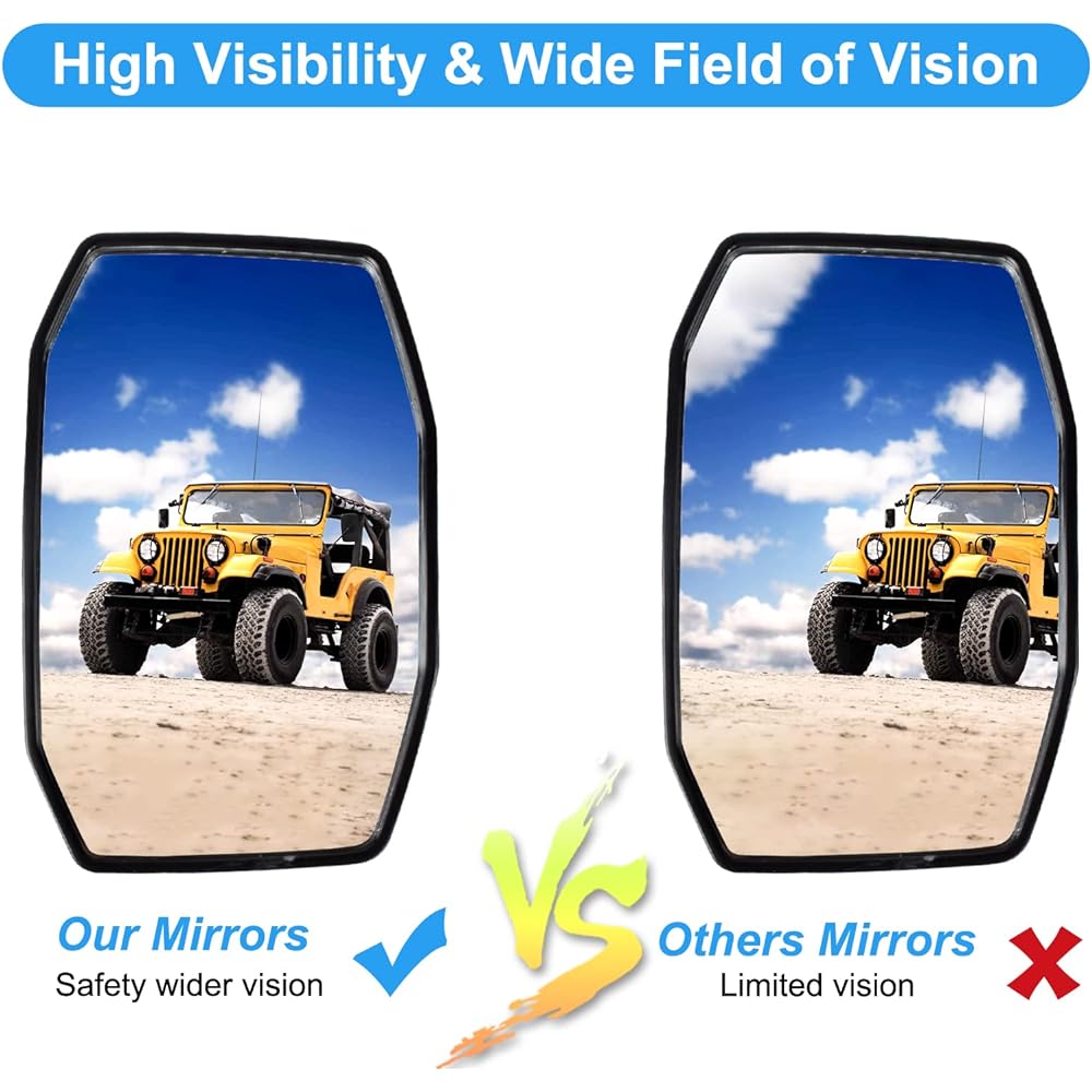 NIFEIDA Door Off Miller Gourangler Compatible Sidria View Mirror Door Less Safe Door Off Drive Wrangler TJ JK JKU 1996-2018