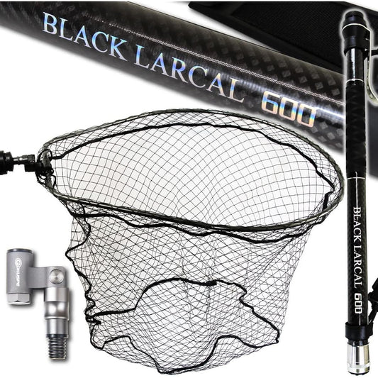 Gokuspe Carbon Landing Net Set with Stay for Shore Salt BLACK LARCAL 5M/5.5M/6M + Landing Net L + Tamo Joint 3 Piece Set
