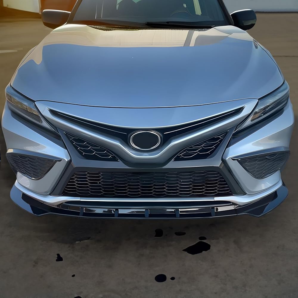 IKON MOTORSPORTS Front Bumper Lip 3 pieces 2021-2023 Toyota Kamuri SE Front bumper lip spoiler spritter guard IKON style PP polypropylene gross black