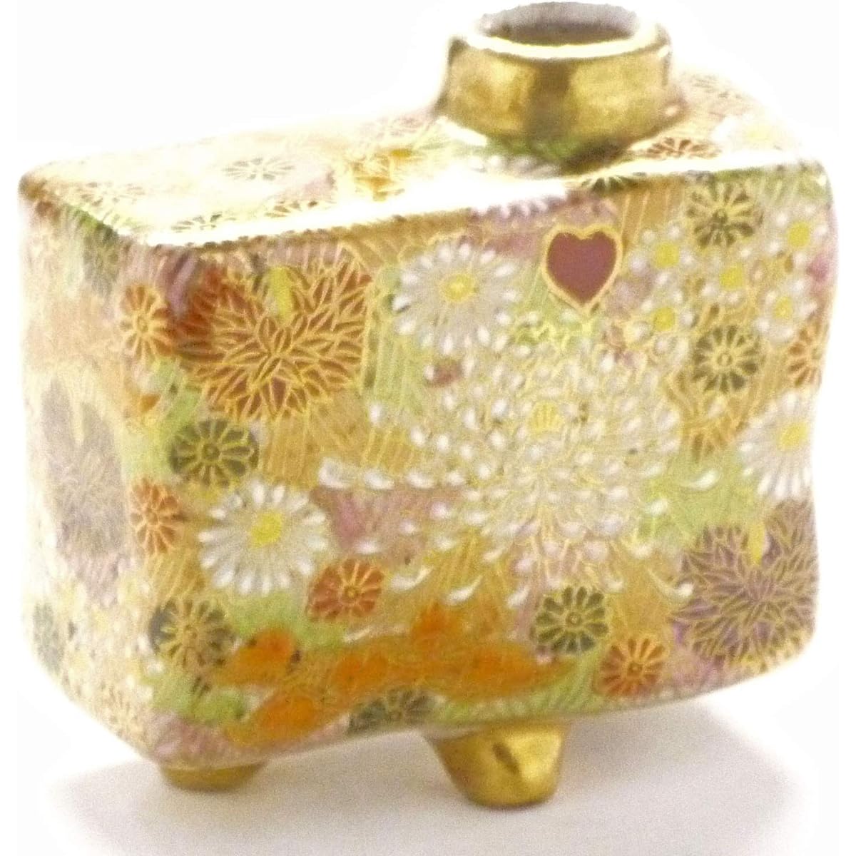 Kutani ware [single flower vase] Kaga's lords and princesses Kibun (Kinhana-zume)