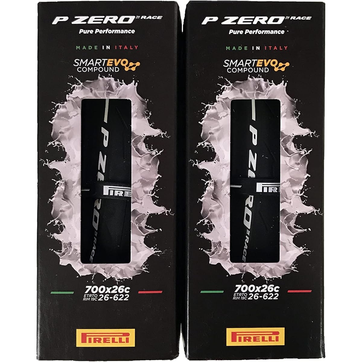 Set of 2 PIRELLI P ZERO RACE Color Edition White 700x26c (New ETRTO Rim 19C 26-622) Clincher Tire [Parallel Import]