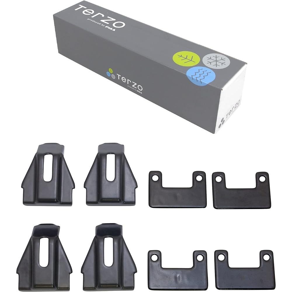 Terzo (by PIAA) Base carrier mounting holder set for each vehicle type, 4 pieces, direct roof rail type, black for aero bars [Mazda CX-5 CX-8 Mercedes-Benz GLA class, etc.] SR1 SR1
