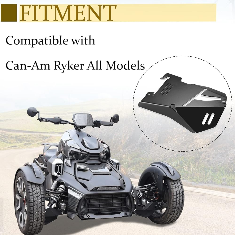 CPOWACE Aluminum Front A Arm Splash Guard Protector CAN-AM Ryker All model compatible parts number 219400863 (2 black)
