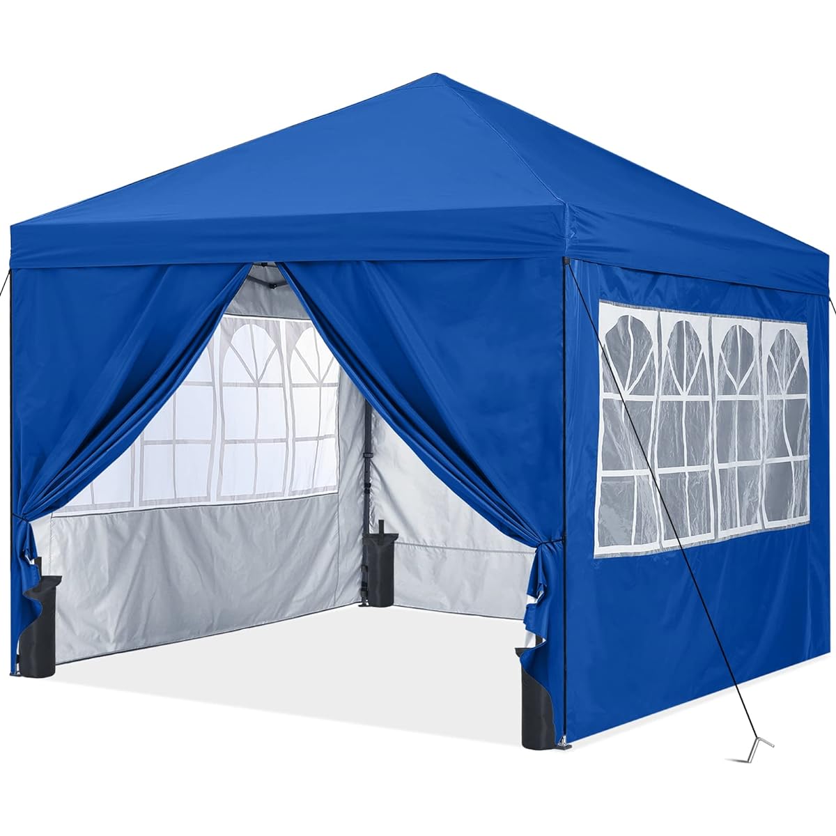 ABCCANOPY Tarp Tent, One-touch Tarp Tent, Side Sheet Included, 4 Side Curtains, 3M*3M, Outdoor, Commercial, Large, Easy Canopy (3M/Blue)