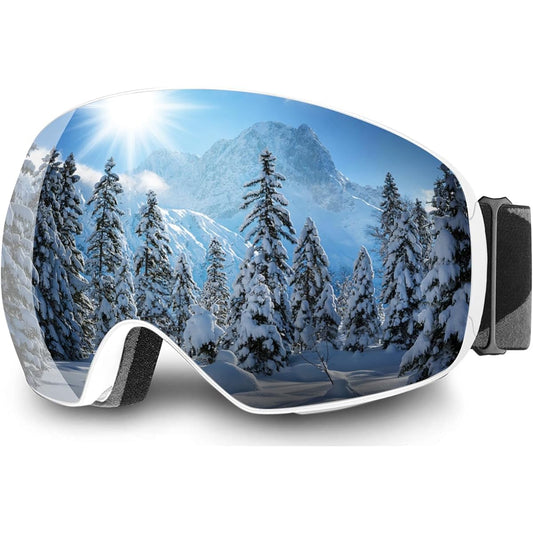 [Yukimoto] Ski Goggles, Dual Layer Magnetic Lens, Ultra 180° Wide Field of View, Snow Goggles, OTG Glasses Compatible, Helmet Compatible, Snowboarding Goggles, 3 Layer Sponge