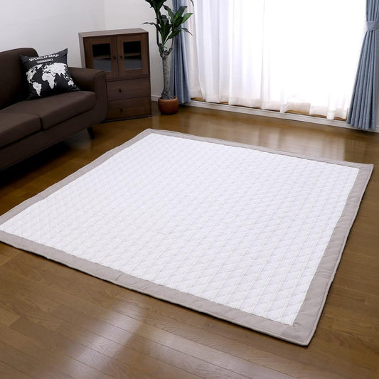 Freely Rug Carpet 190 x 240cm 100% Cotton Antibacterial Dust Mite Anti-Slip Rug Mat Carpet Rectangular Square Living Room Japanese Room Tatami Summer Shijira Shijira Woven Washable (Border A)