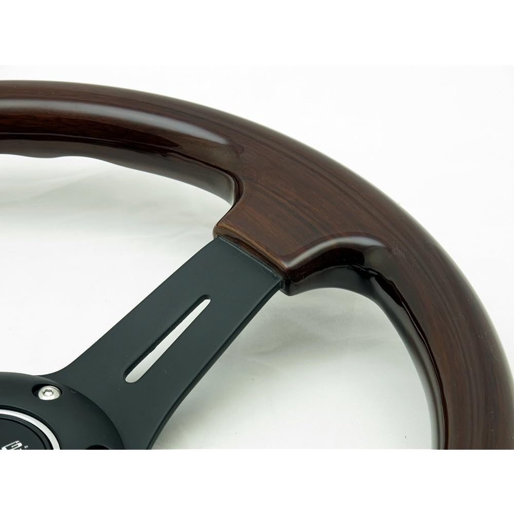 NRG Innovations ST-015-1BK Classic wood grain wheels (330mm, 3 spoke center mat black)