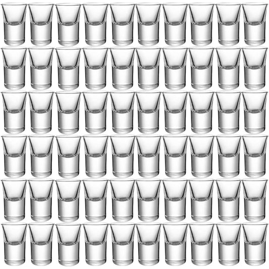 QuiExact 60 Shot Glasses - 15ml Clear Stain Mini Shot Glasses Mini Tequila Gras Set of 6 Shot Glasses 15ml Bar Shot Glasses Espresso 1 Ounce Shot Glasses Whiskey Shot Glasses Tequila Storage Rack Perfect for KTV Night Club (60 Cups) (15ml)
