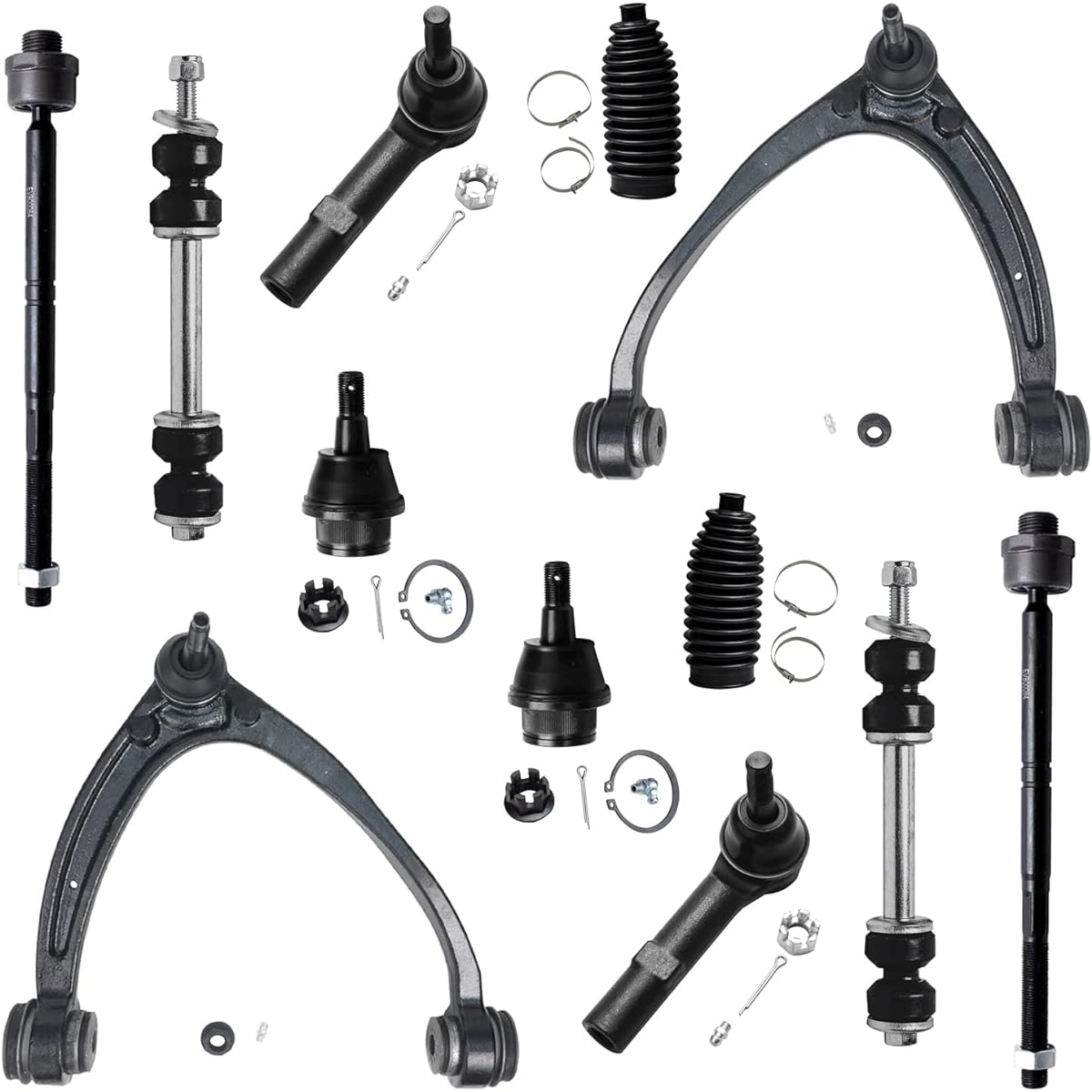 Detroit AXLE -Front upper control arm tie rod Swaber replacement Chevrolet GMC SILVERADO SUBURBAN SIERRA YUKON XL 1500 Tahoe Yukon Cadillac Escalade for Escalade -12 Pieces