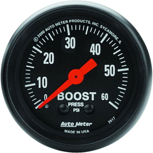 AUTO METER 2617 Z Series Mechanical Boost Gauge 2.35 inch