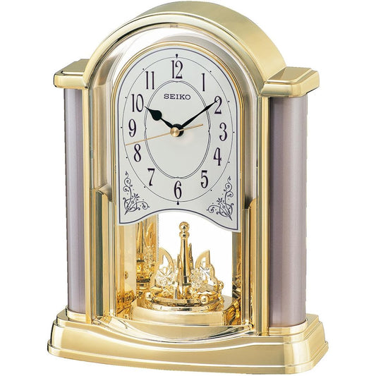 Seiko Clock Seiko Clock Table Clock Analog Rotating Decoration Gold BY418G SEIKO