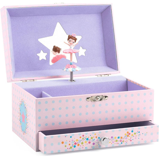 Music Box Girls Present Accessory Case Children Jewelry Case Cute Birthday Christmas [DJECO Ballerinas Tune] (DJ06597)