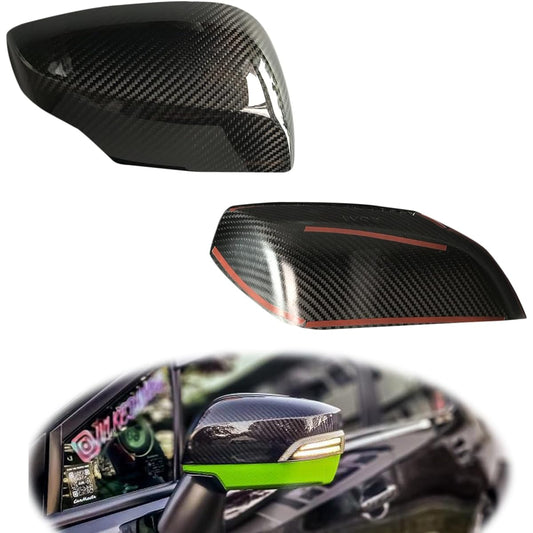 GOGOCARBON（ゴーゴーカーボン）ドアミラーカバーラーキャップ スバル WRX STI VAB/WRX S4 VAG 2015-2021 と互換性あり SUBARU対応 セダン リアルドライカーボン 炭素カーボン 綾織 2pcs 左右セット (L/R SET) 外装 軽量で強い UVクリアコーティング