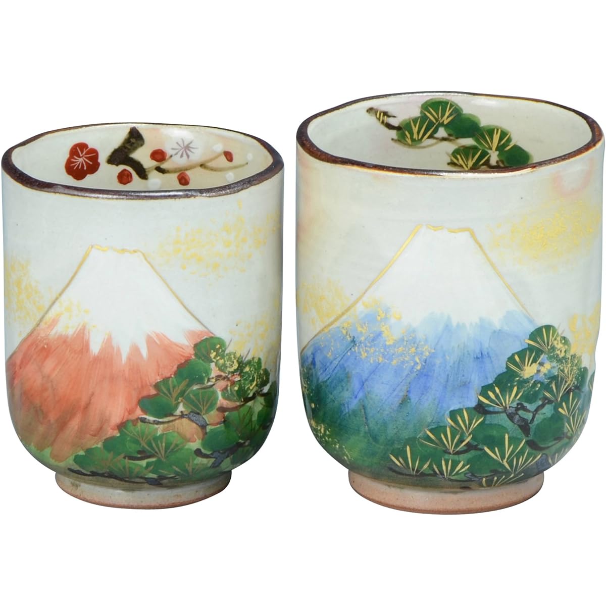 Aito Kyoto ware, Kiyomizu ware, Shunzan kiln, teacup, set teacup, Kissho Fuji USK901