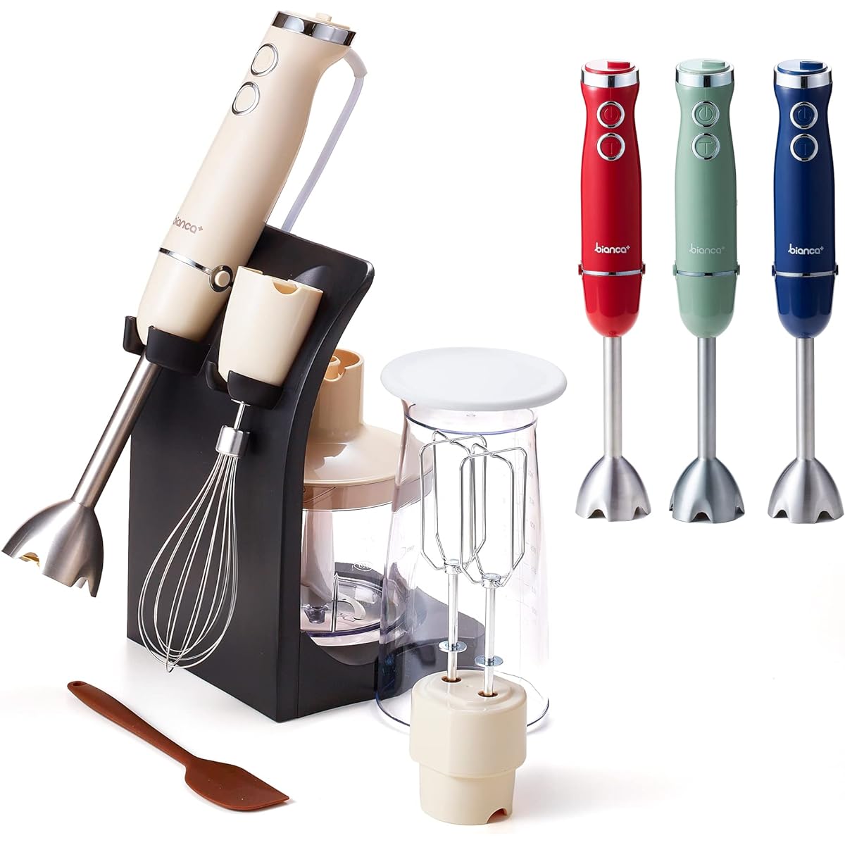 bianca+ ® Blender, Hand Blender, Hand Mixer, Multi-Blender, 5 in 1, Baby Food, Baby Gift, Wedding Gift, Gift (Ivory)