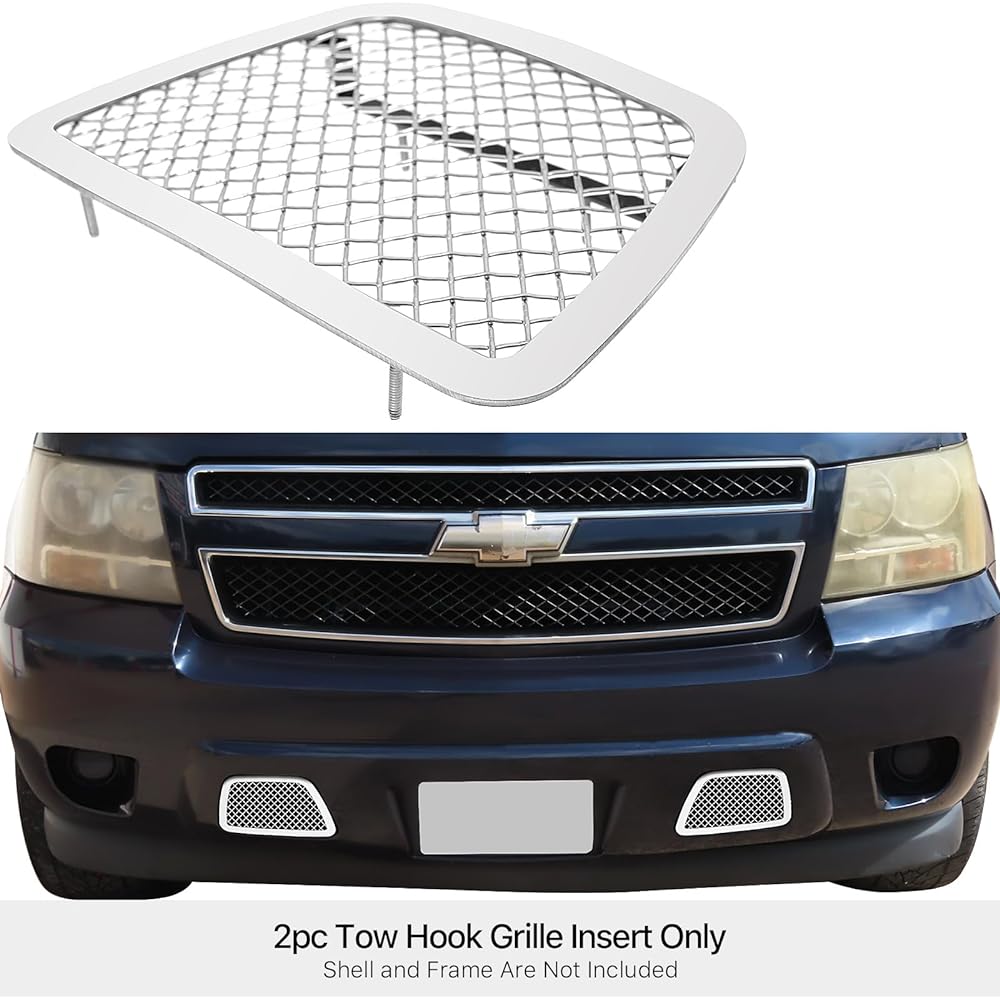 APS Chevrolet Ava Lunch Sarban Taho 2007-2014 Compatible Tow Stainless Steel Chrome Mesh Grill Insert S18-T76467C