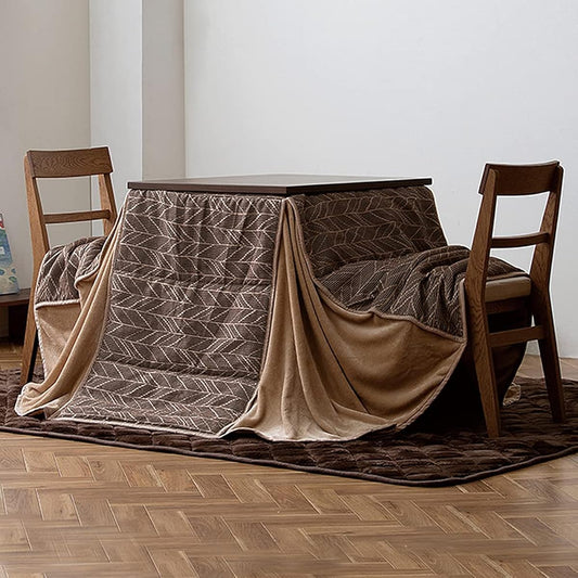 Iris Ohyama Kotatsu Comforter, Rectangular, High Type, Uses Heat Storage Cotton, Reversible, Scandinavian, Stylish, KKBJ-2422 Brown/Beige