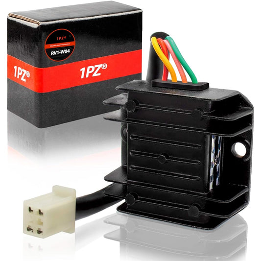 1PZ RV1-W04 4 Wire 12V Voltage Regulator Replacement for CG 125cc 200cc 250cc GY6 50cc 60cc 80cc 125cc 150cc ATV Dirt Bike Go Kart Moped and Scooter